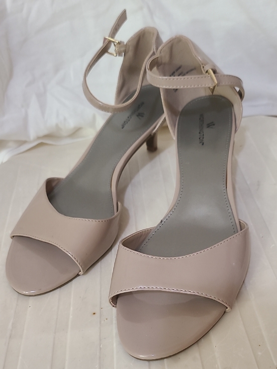 Worthington Shoes - Worthington Blush Patent Ankle-Strap Heels